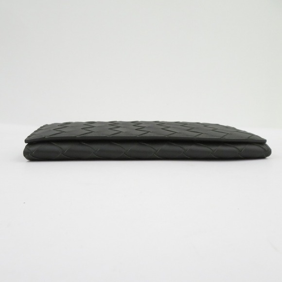 Bottega Veneta Intrecciato Flap Long Black Wallet
